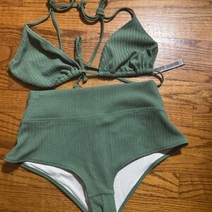 PINK green bikini size large. Never worn.